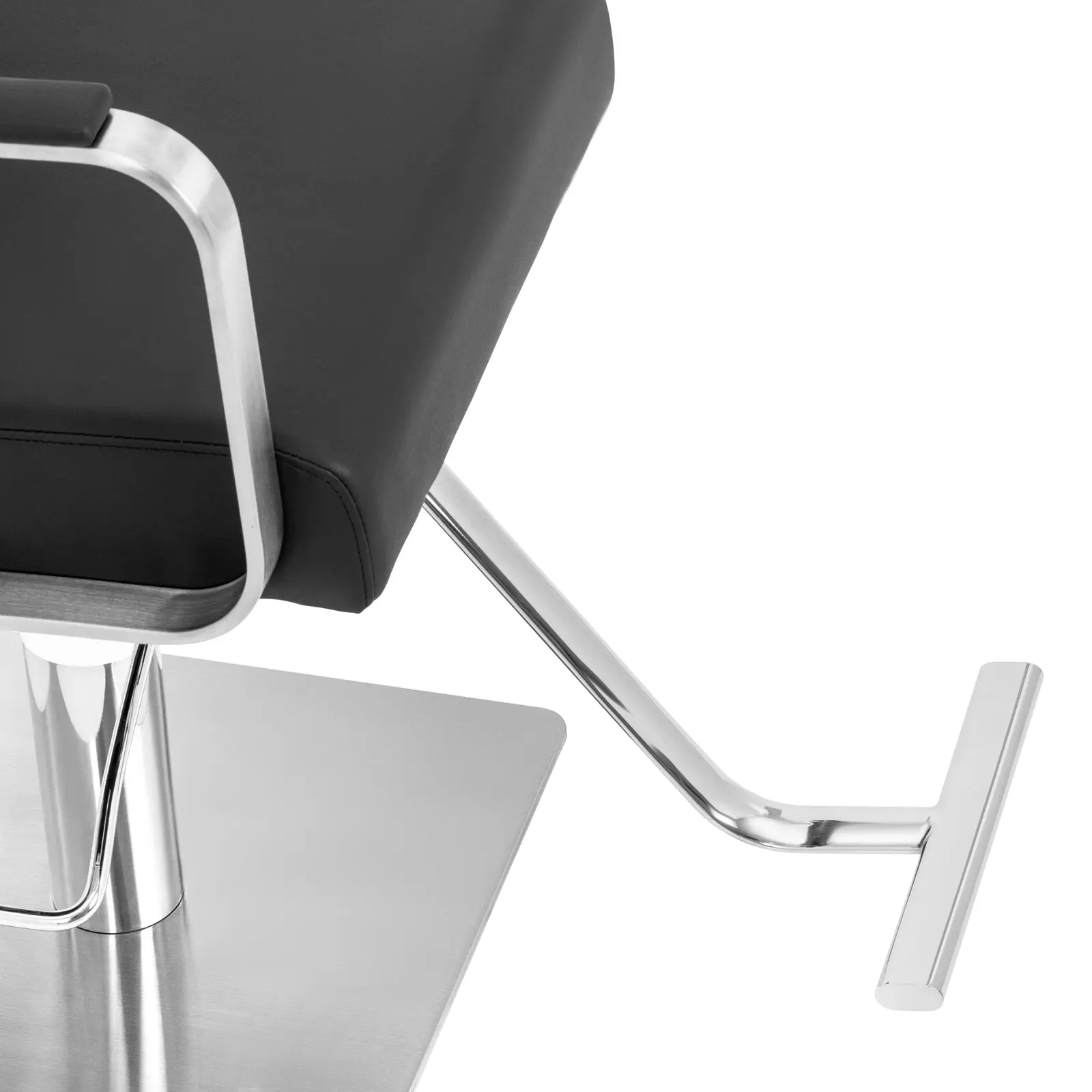 Salon Chair with Footrest - 50 - 66 cm - 200 kg - black/silver