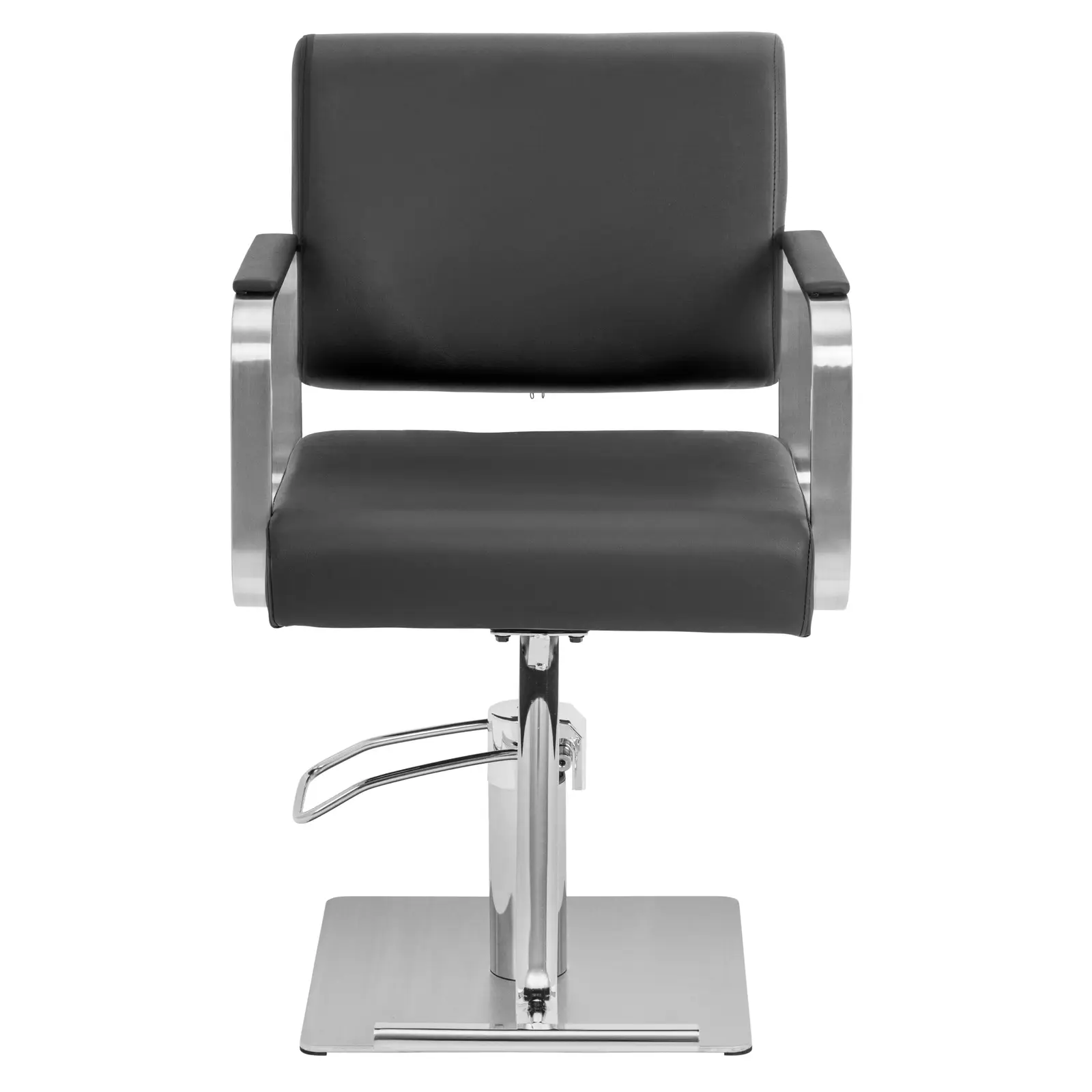 Fauteuil de coiffure avec repose-pieds - 50 - 66 cm - 200 kg - noir/argent