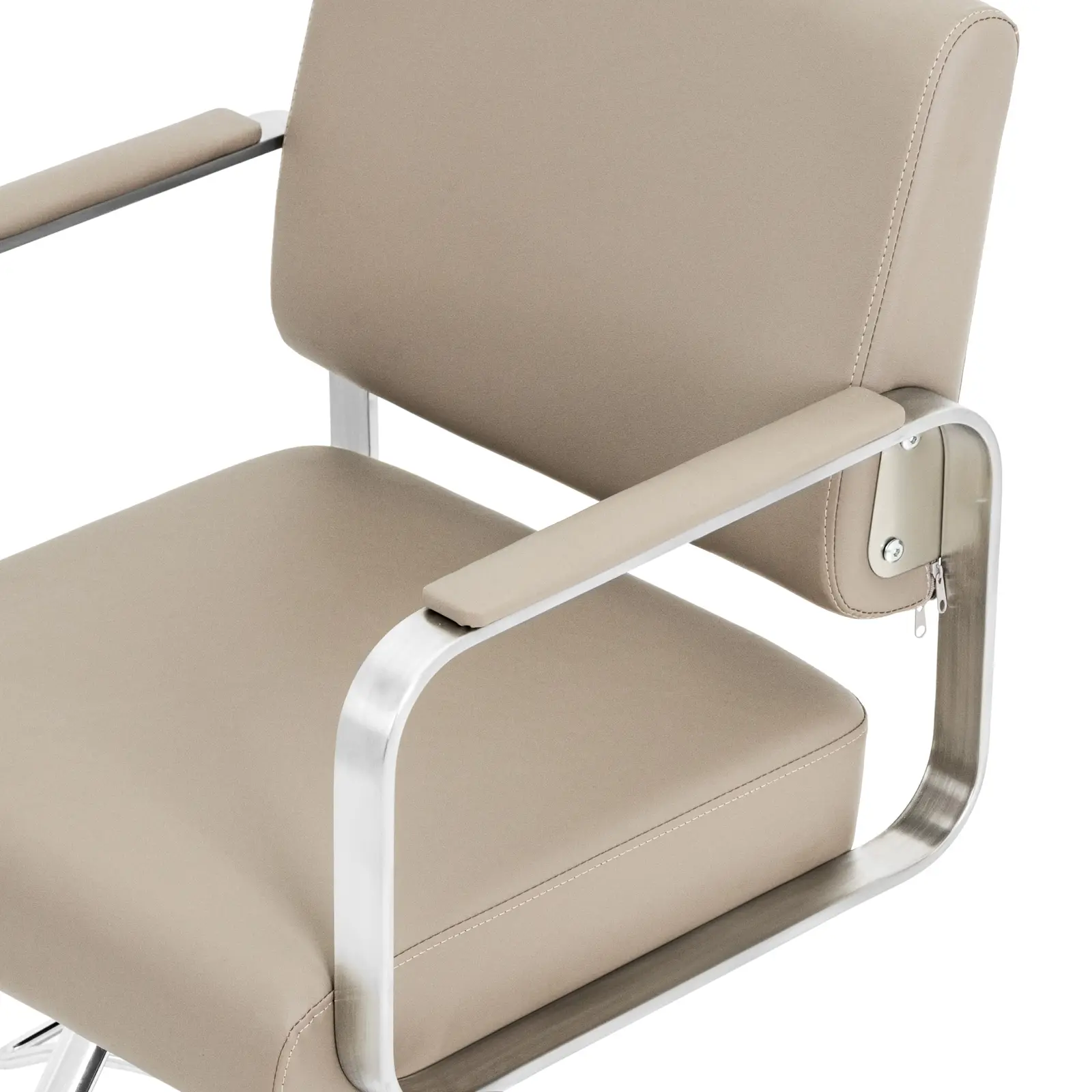 Salon Chair with Footrest - 50 - 66 cm - 200 kg - beige/silver