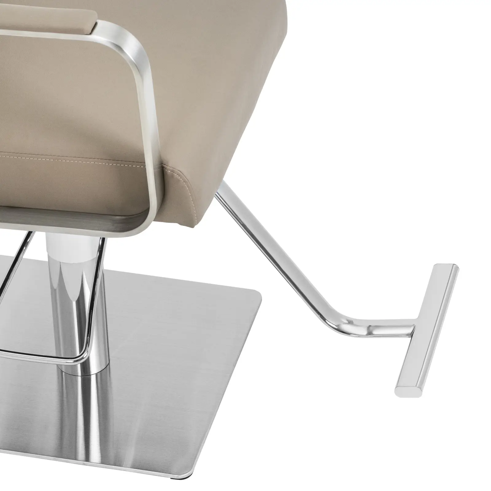 Salon Chair with Footrest - 50 - 66 cm - 200 kg - beige/silver