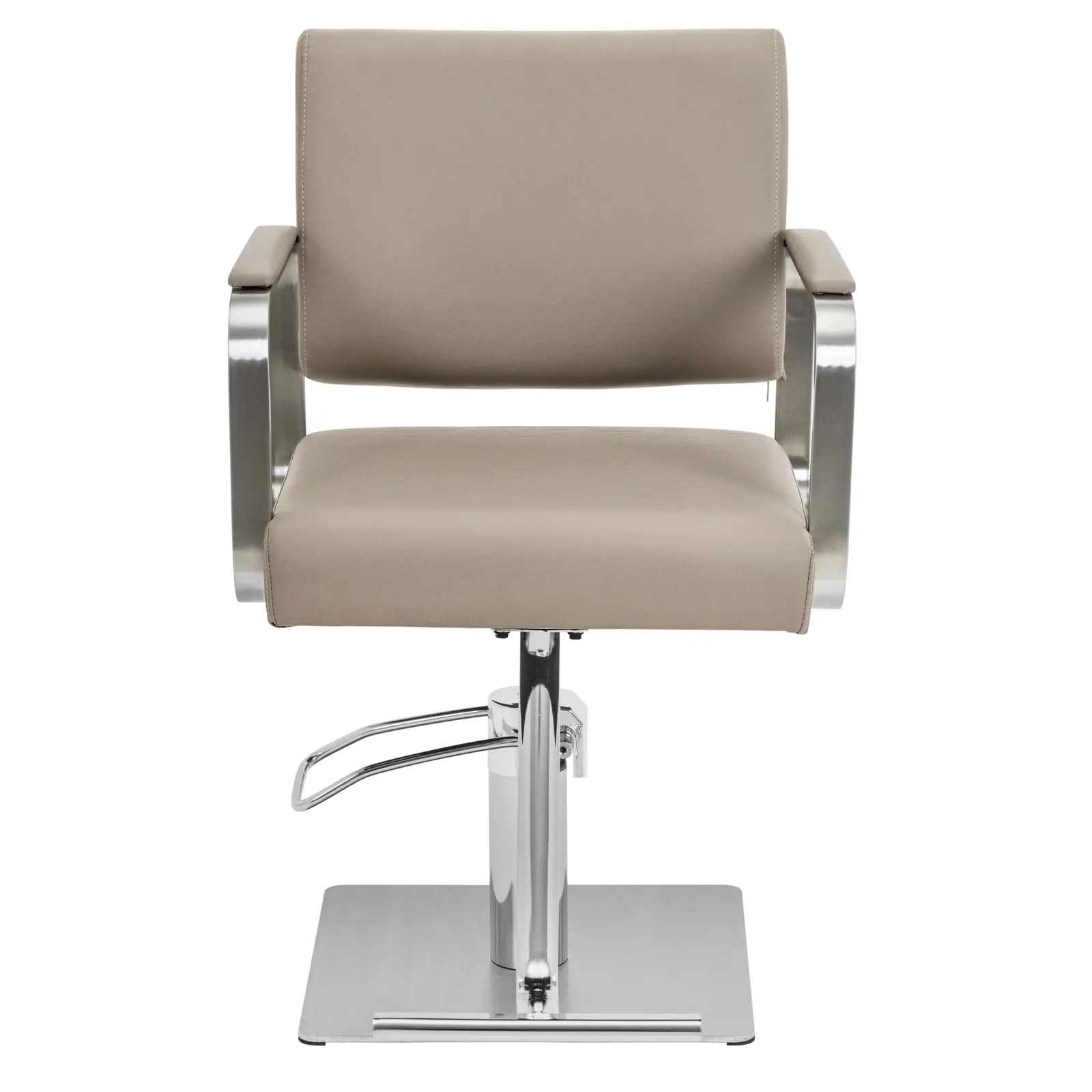 Fauteuil de coiffure avec repose-pieds - 50 - 66 cm - 200 kg - beige/argent