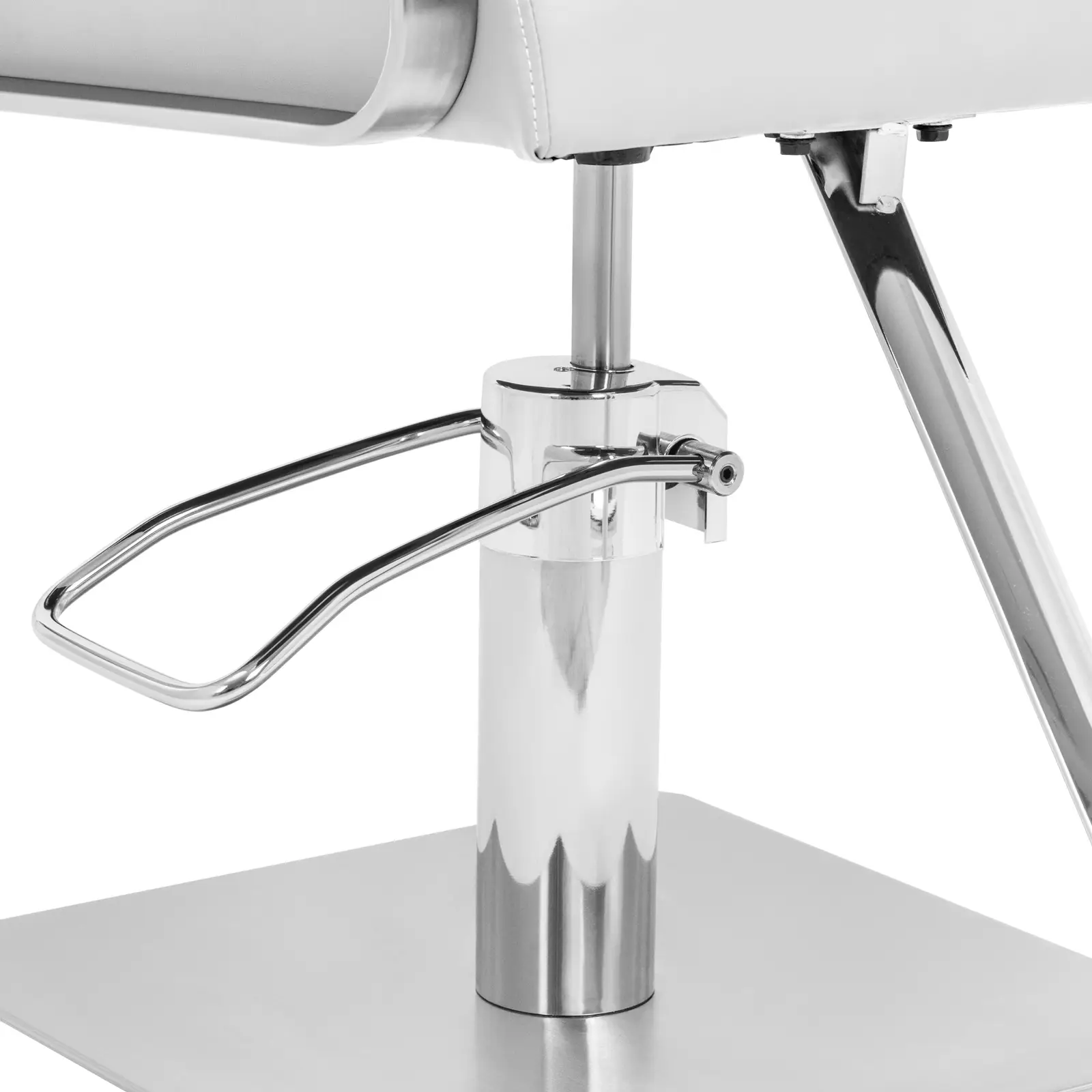 Fauteuil de coiffure avec repose-pieds - 50 - 66 cm - 200 kg - blanc/argent (Réglage en hauteur de l'appuie-tête: Non)