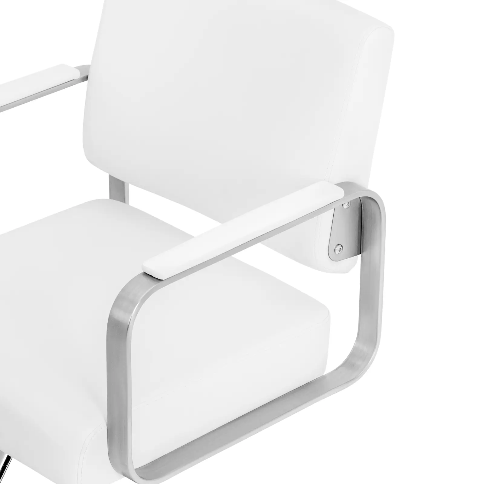 Fauteuil de coiffure avec repose-pieds - 50 - 66 cm - 200 kg - blanc/argent (Hauteur max. siège(s): 66 cm)