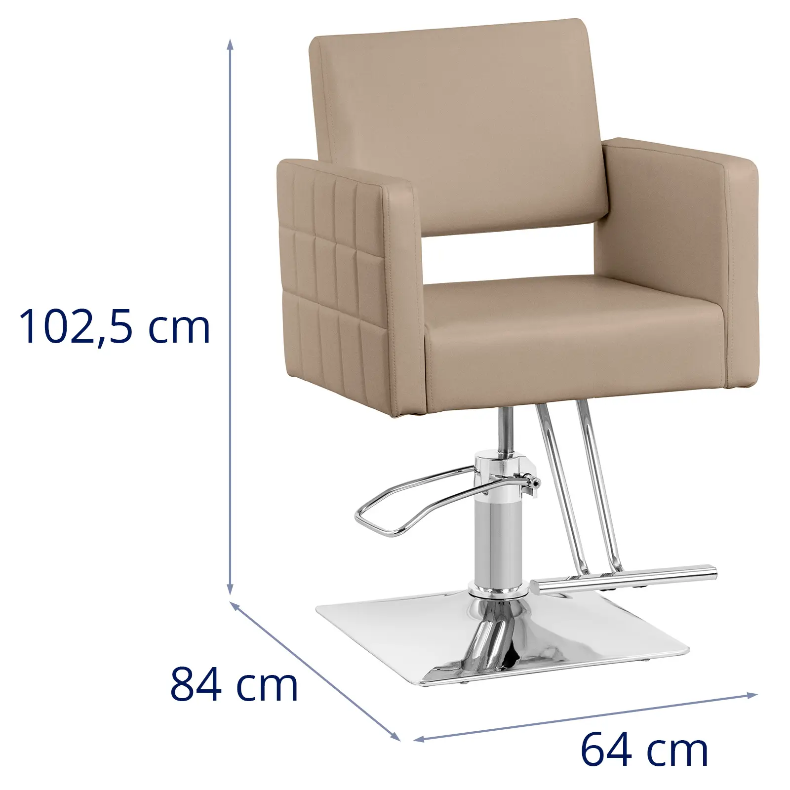 Kadeřnické křeslo Ribbleton s podnožkou - výška sedáku 49–63 cm - 150 kg - béžová (Tloušťka polstrování: 100 mm)