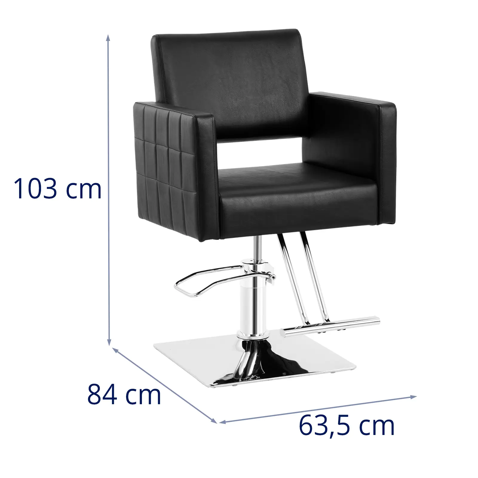 Kadeřnické křeslo Ribbleton s podnožkou - výška sedáku 49–63 cm - 150 kg - černá (Minimální výška sezení: 49 cm)