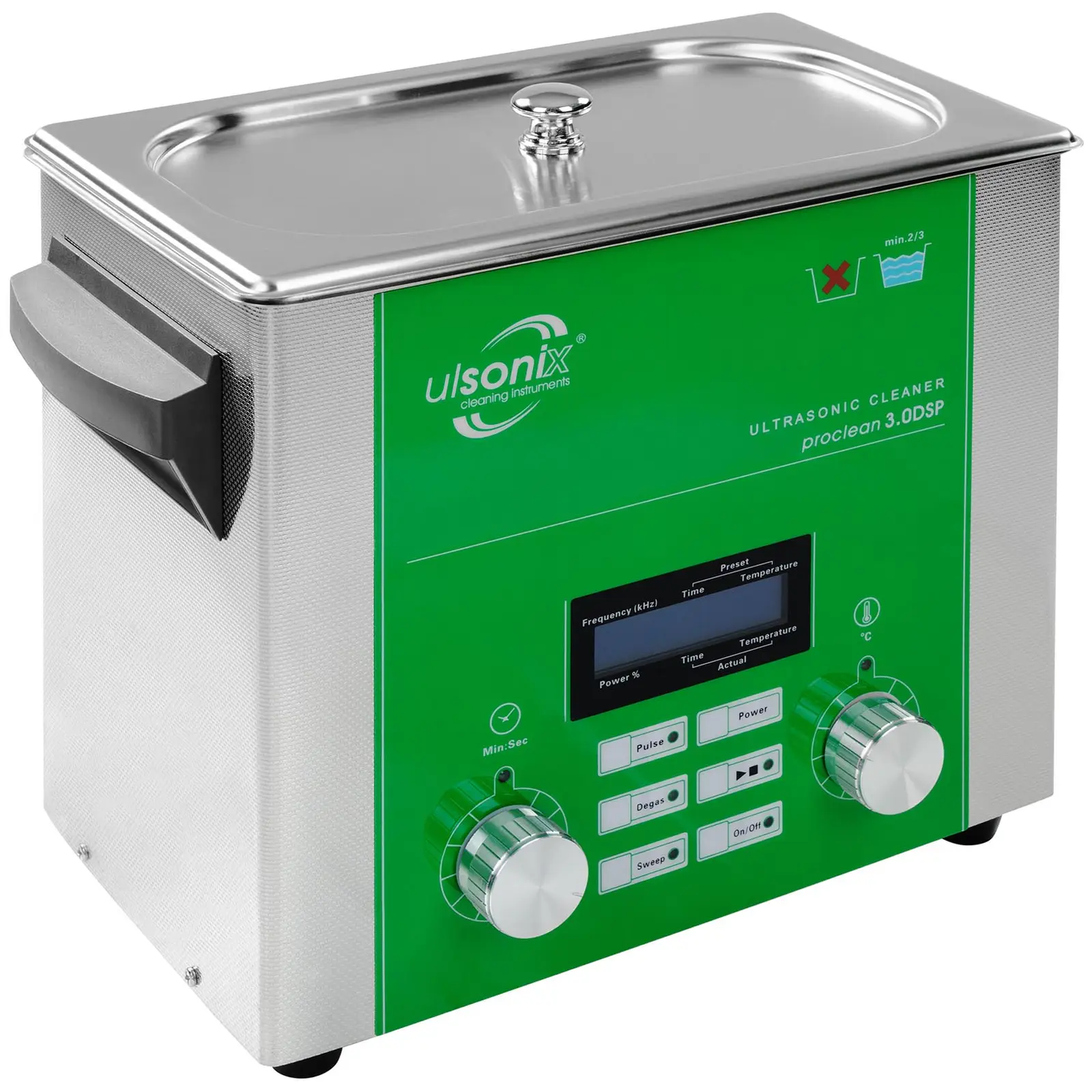 Ultrazvuková čistička - 3 l - 37 kHz - 160 W - Degas - Memory - Sweep - Pulse
