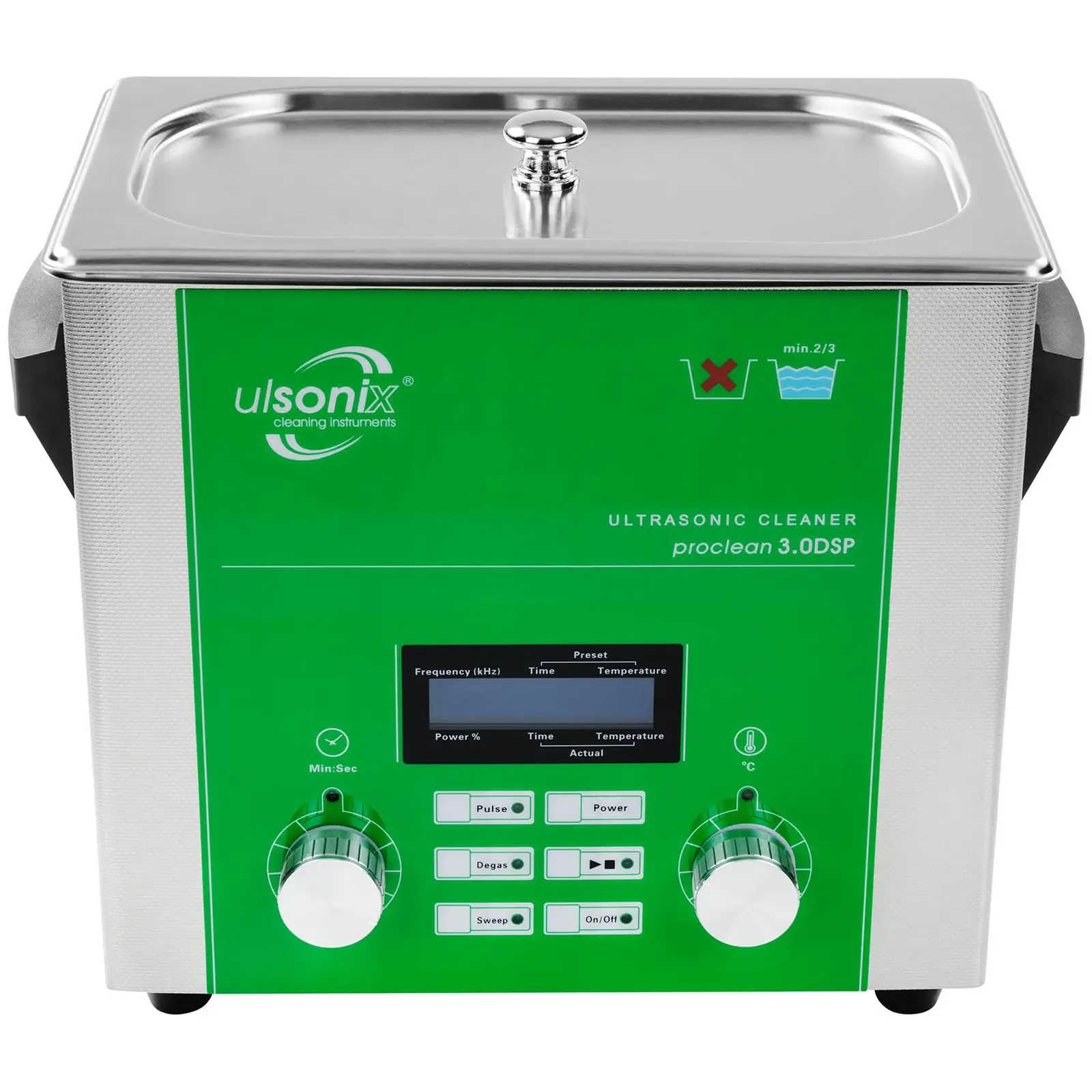 Ultrazvuková čistička - 3 l - 37 kHz - 160 W - Degas - Memory - Sweep - Pulse (Časovač: Ano)