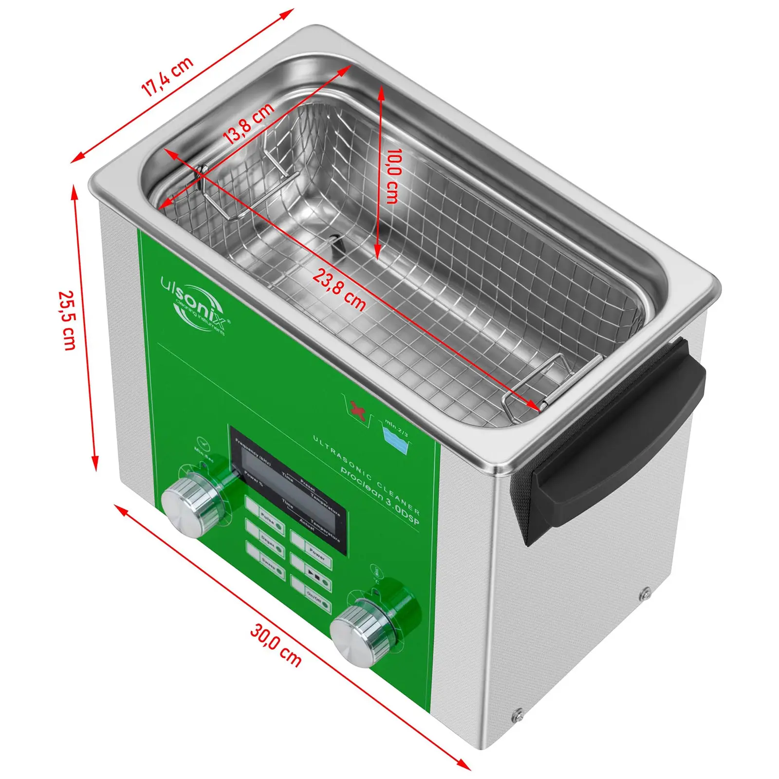 Pulitore ultrasuoni - 3 litri - Degassaggio - Movimenti rapidi - Impulsi