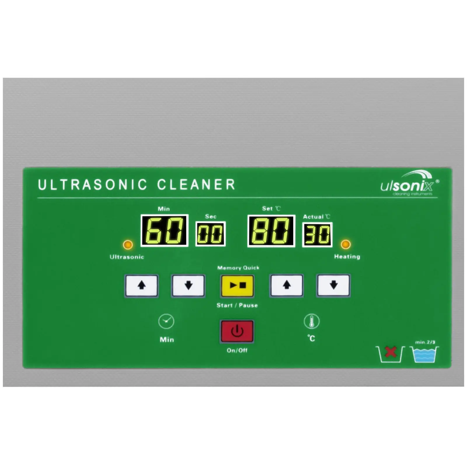 Ultrahangos tisztító - 28 liter - 480 W - Gyors memória Eco