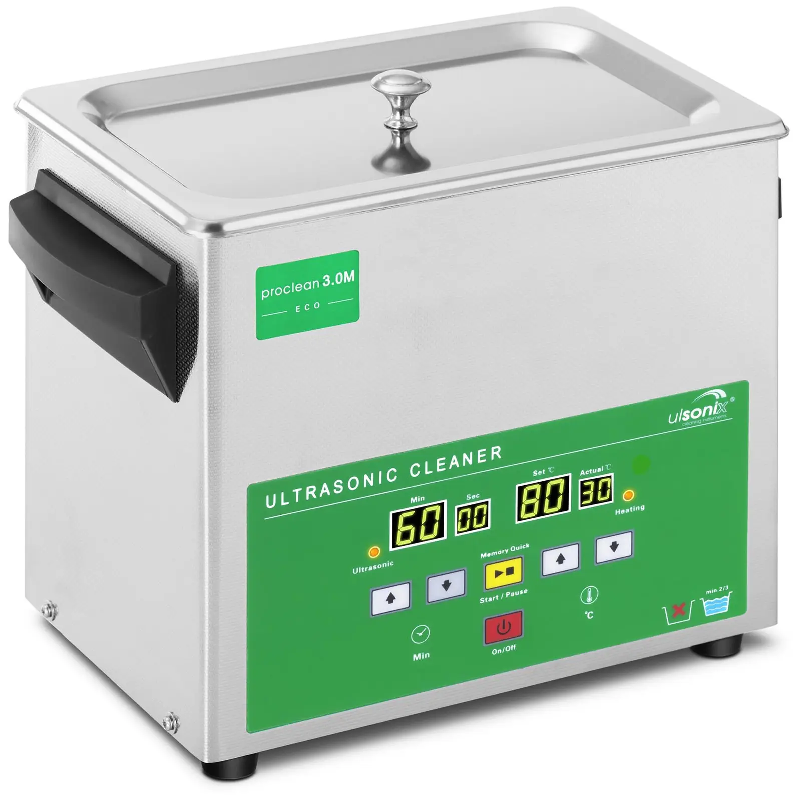 Ultralydsrenser - 3 l - 80 W - Memory Quick Eco