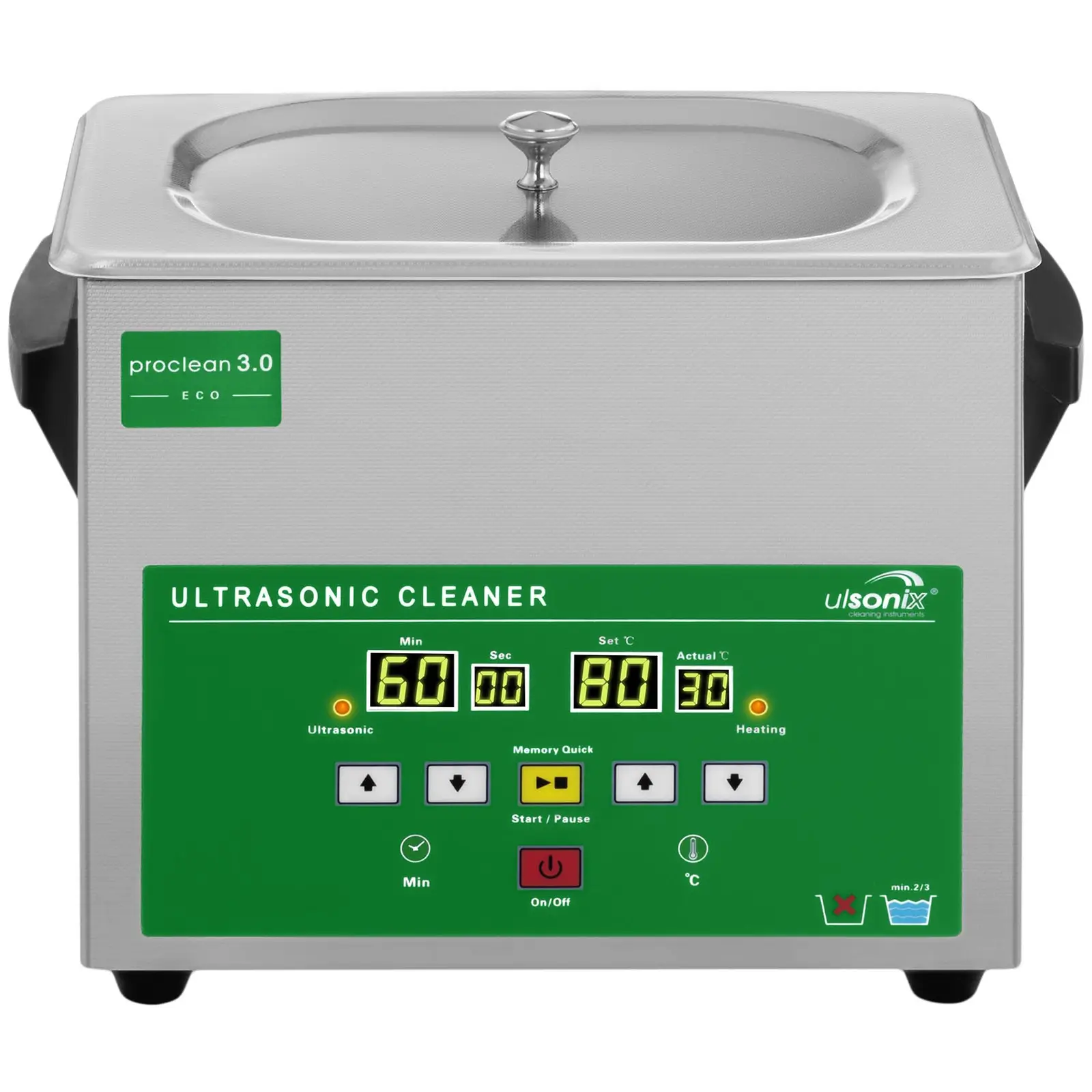 Ultralydsrenser - 3 l - 80 W - Memory Quick Eco