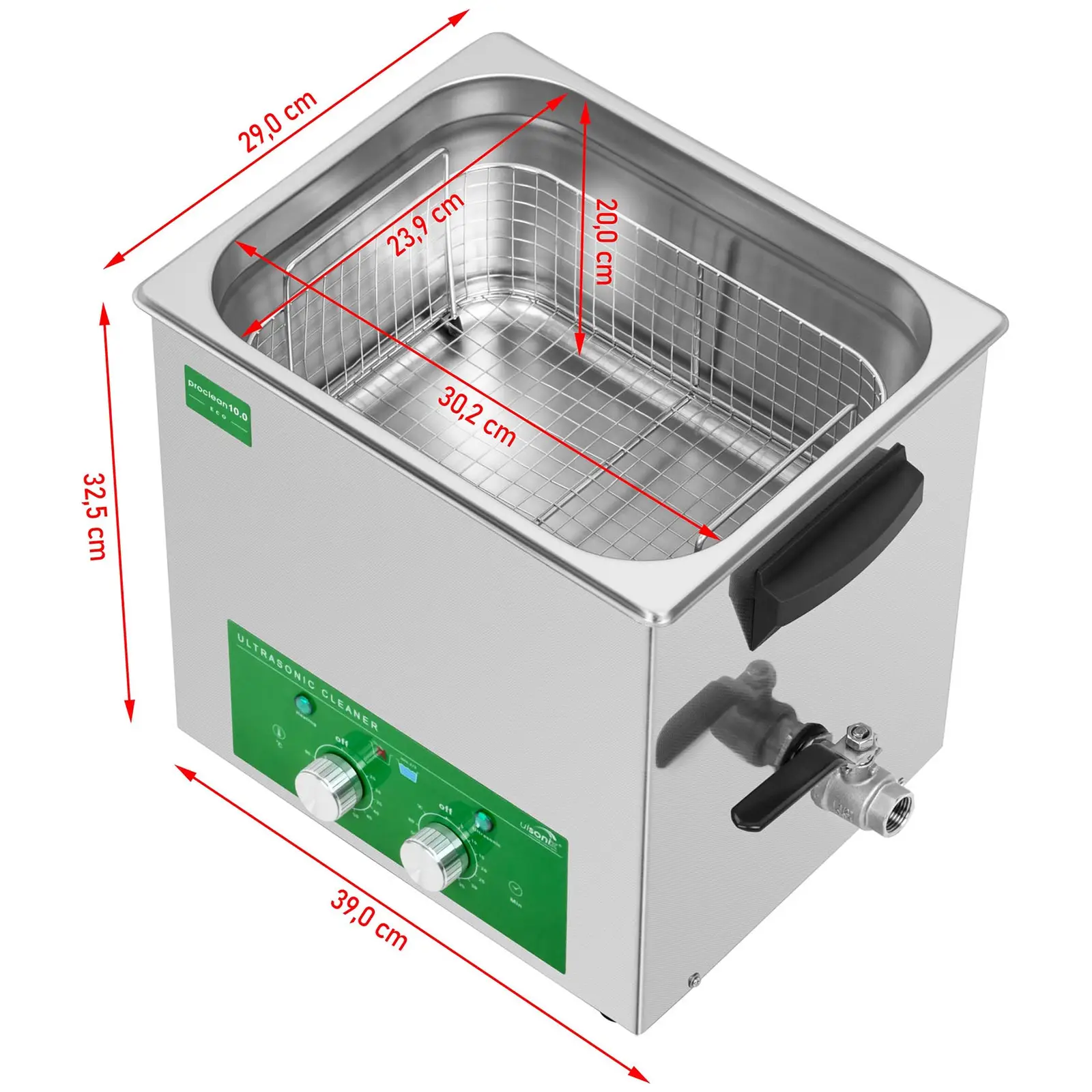 Ultrazvuková čistička - 10 l - 180 W - eco