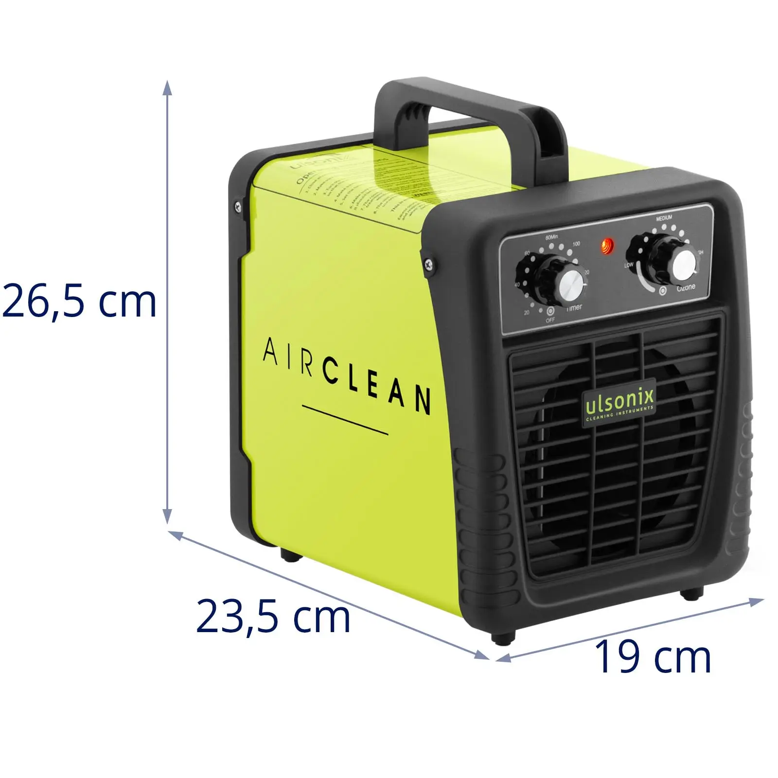 Ozonový generátor - 500 až 10 000 mg/h - 95 W (Ventilátor: 170 m³/h)
