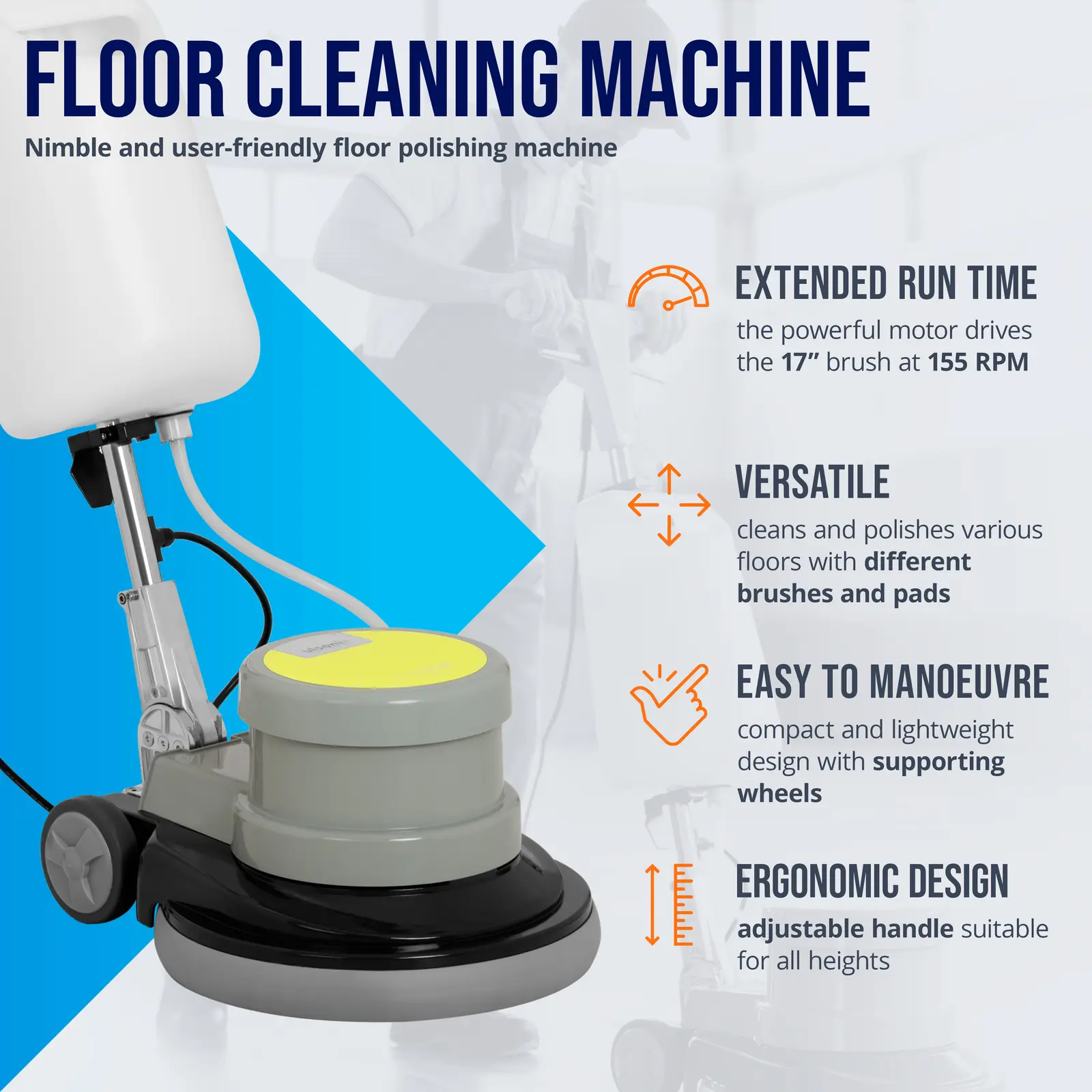 Floor Scrubber Machine - 17 inch