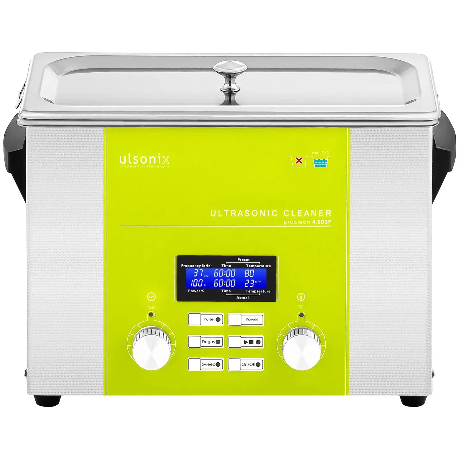 Ultrazvuková čistička - 4 l - 37 kHz - 160 W - Degas - Memory - Sweep - Pulse (Objem: 4 l)