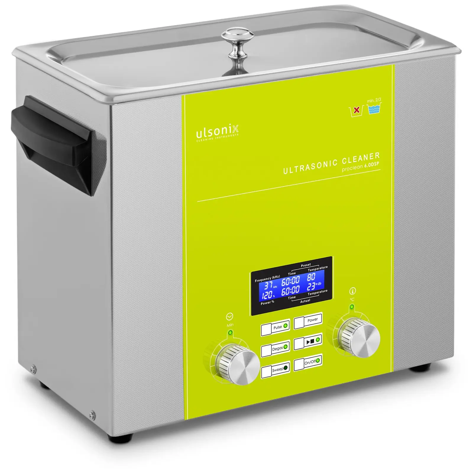 Ultrazvuková čistička - 6 l - 37 kHz - 240 W - Degas - Memory - Sweep - Pulse