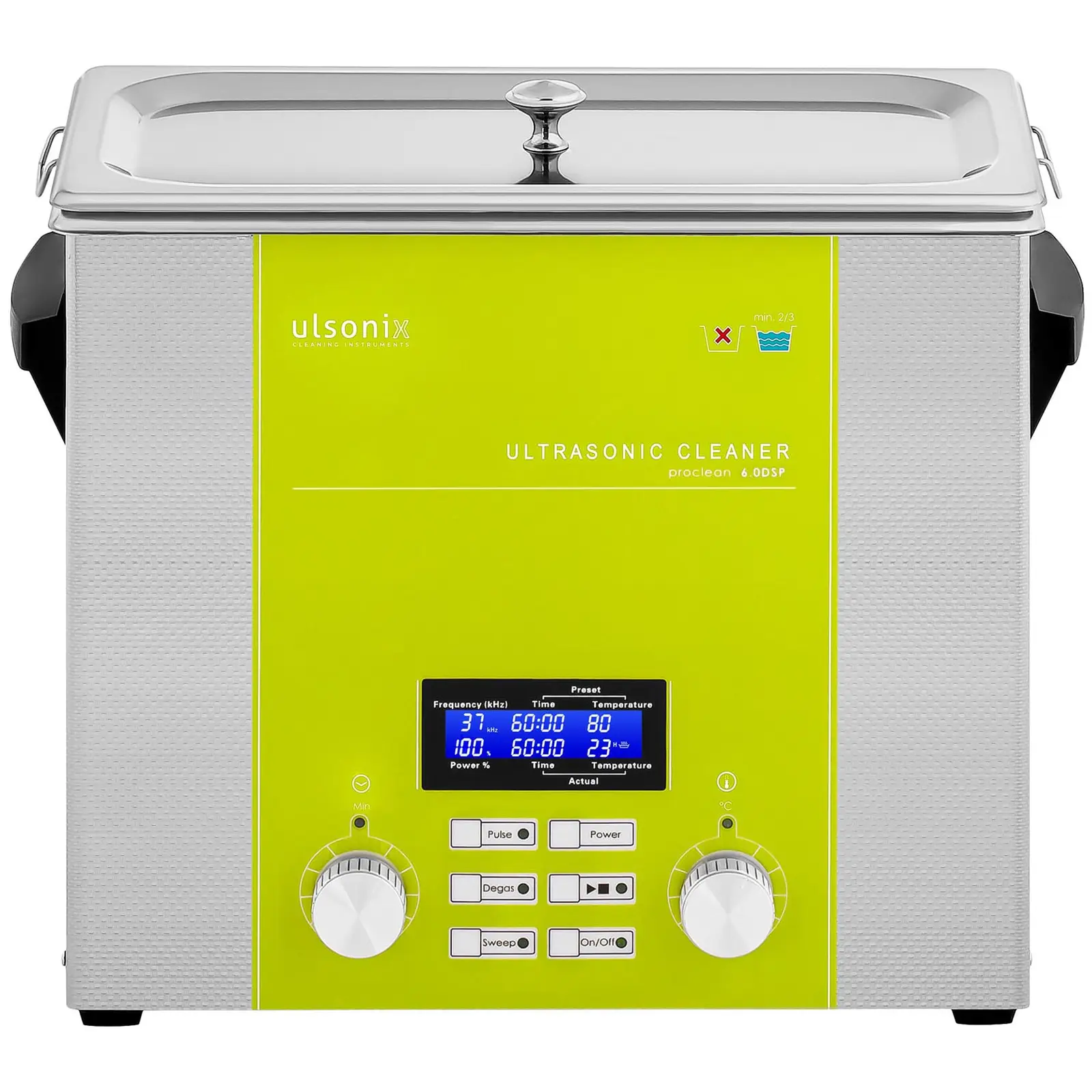 Ultrazvuková čistička - 6 l - 37 kHz - 240 W - Degas - Memory - Sweep - Pulse (Objem: 6 l)