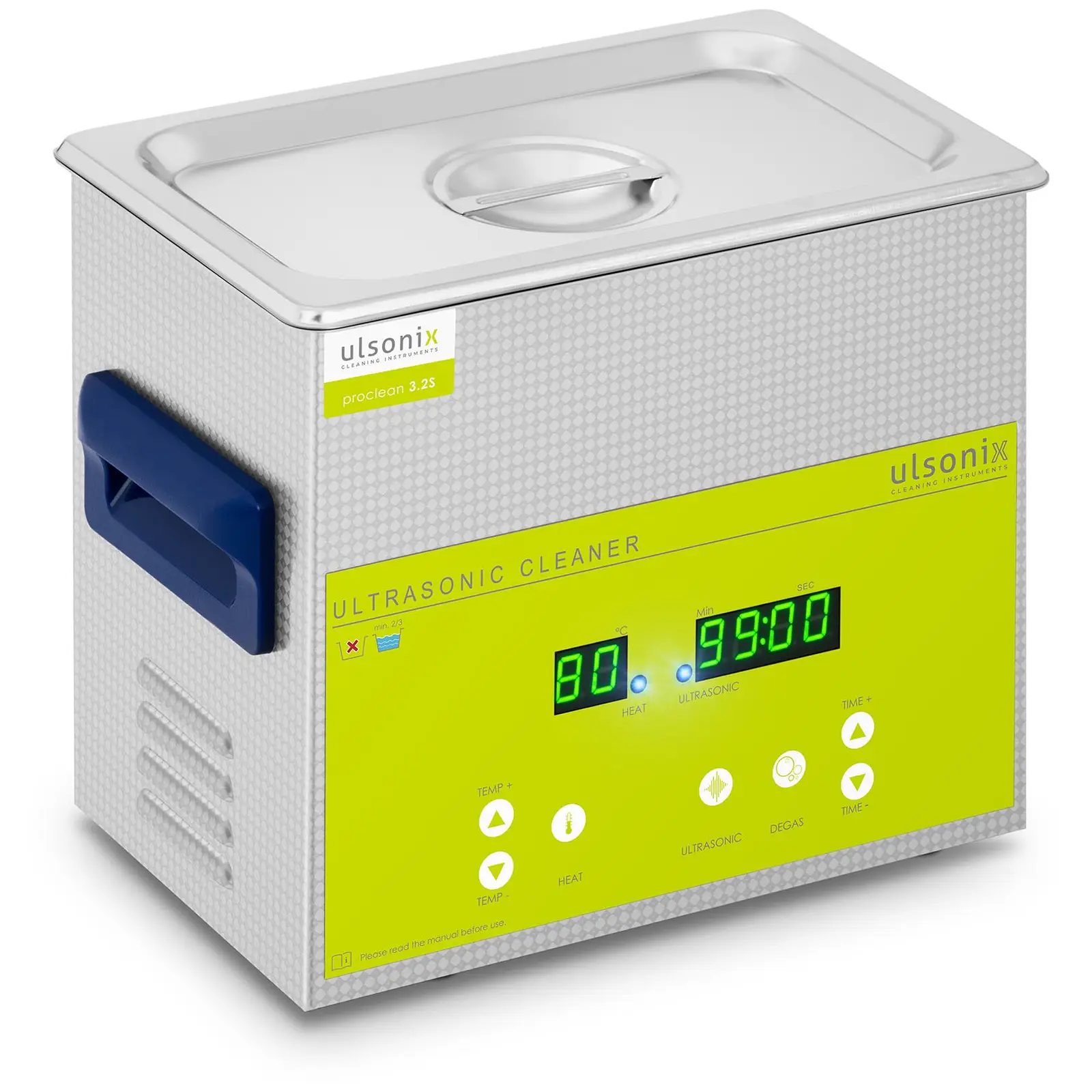 Ultrasonic Cleaner - 3.2 L - 40 kHz - 120 W - degas - memory