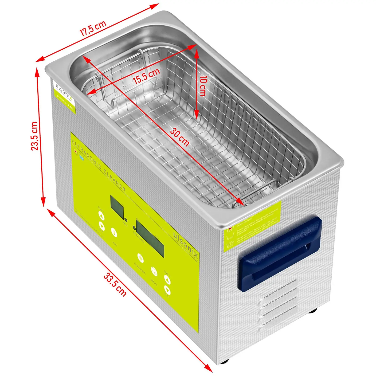 Ultrazvuková čistička - 4,5 l - 40 kHz - 120 W - Degas - Memory (Držadla: Ano)