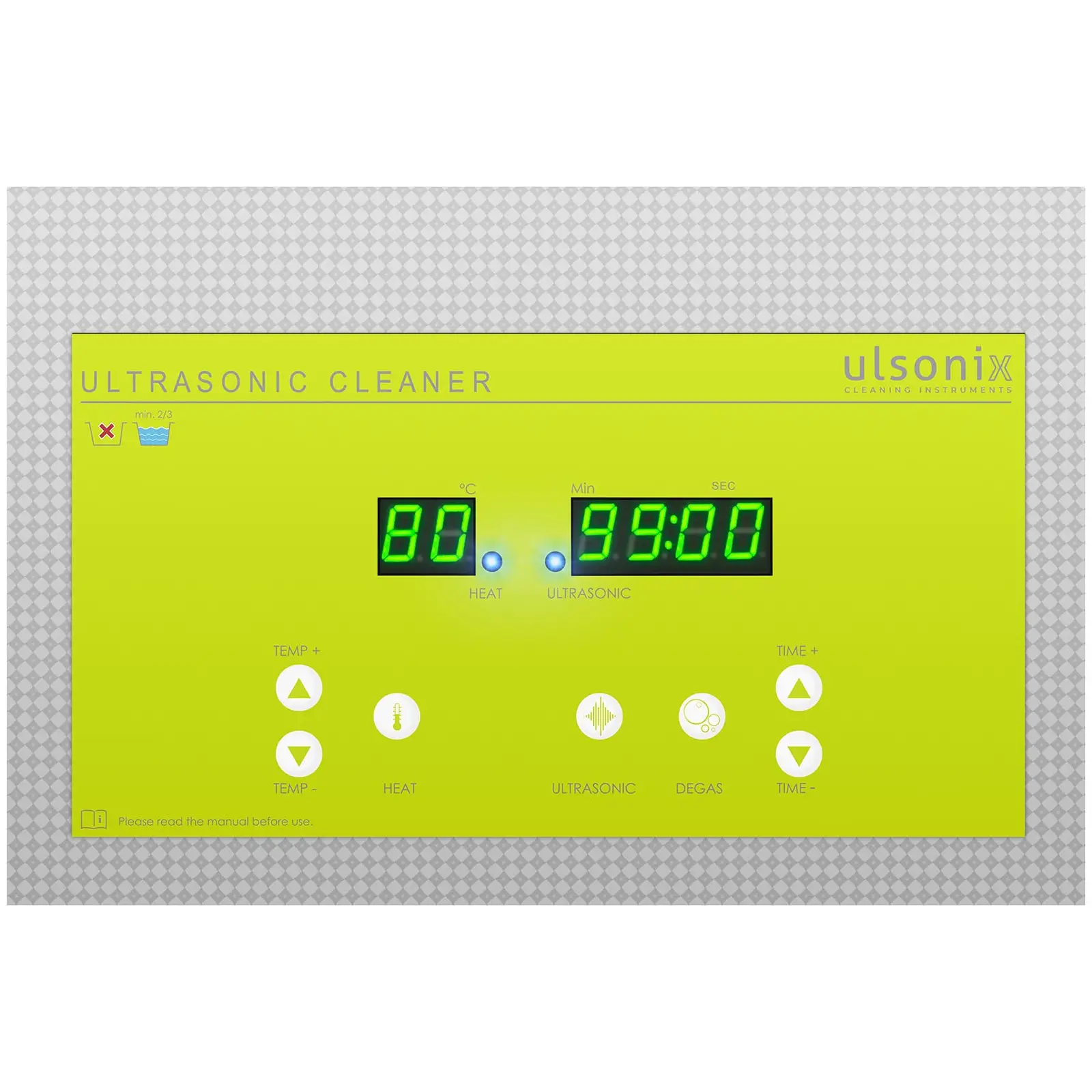 Ultrazvuková čistička - 6,5 l - 40 kHz - 180 W - Degas - Memory (Výpustný kohout: Ano)