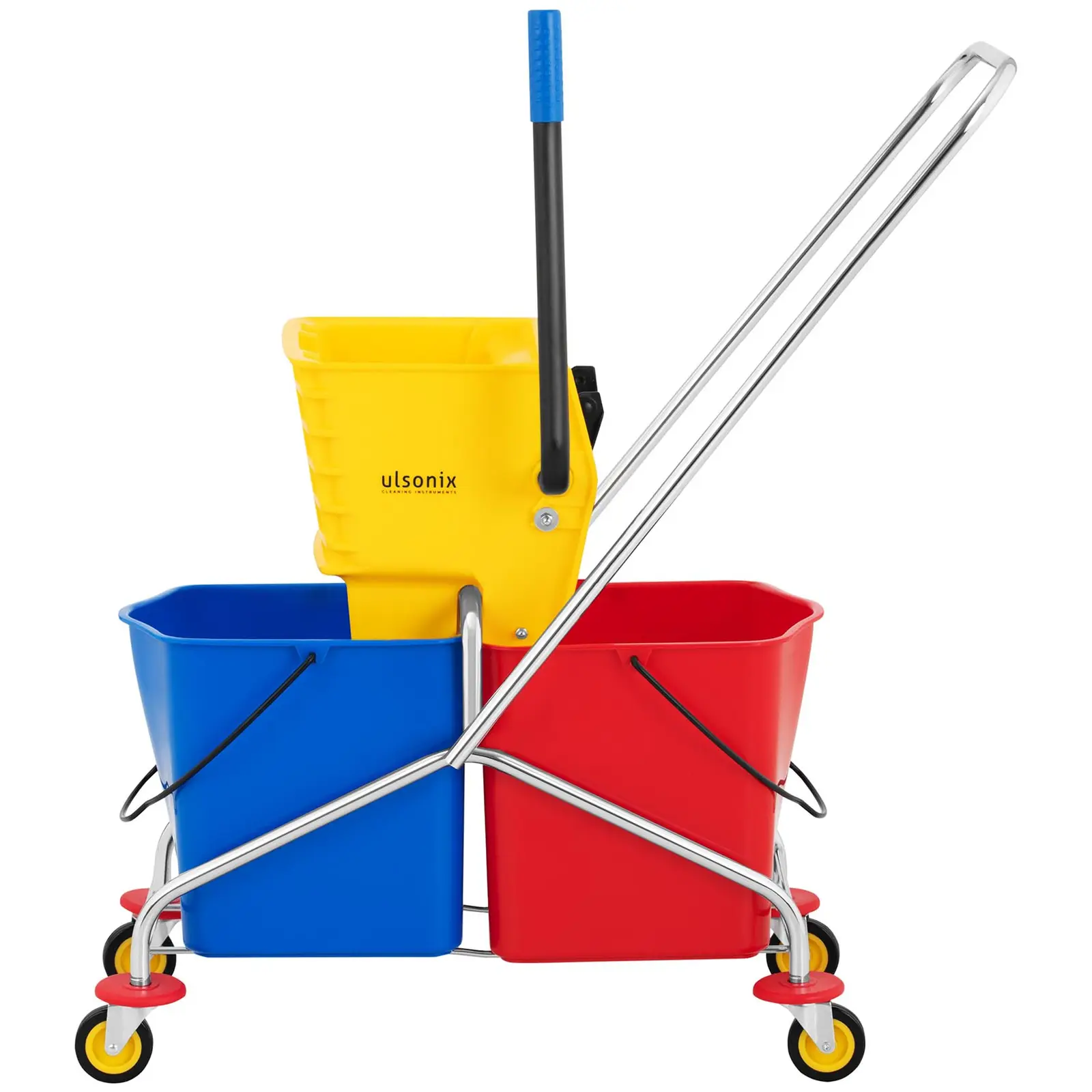 Cleaning trolley - with wringer - 2 buckets - 48 L