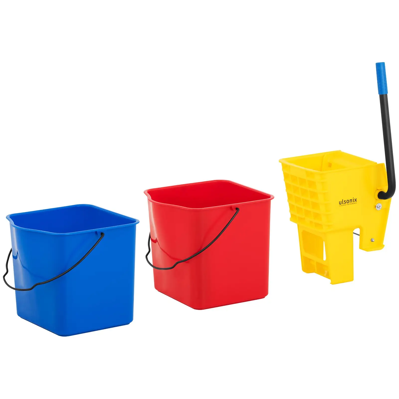 Rengøringsvogn med moppepresse - 2 spande - 48 l (Materiale: plast)