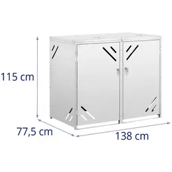 Mueble para cubos de basura - 2 x 240 L - ranuras de ventilación diagonales