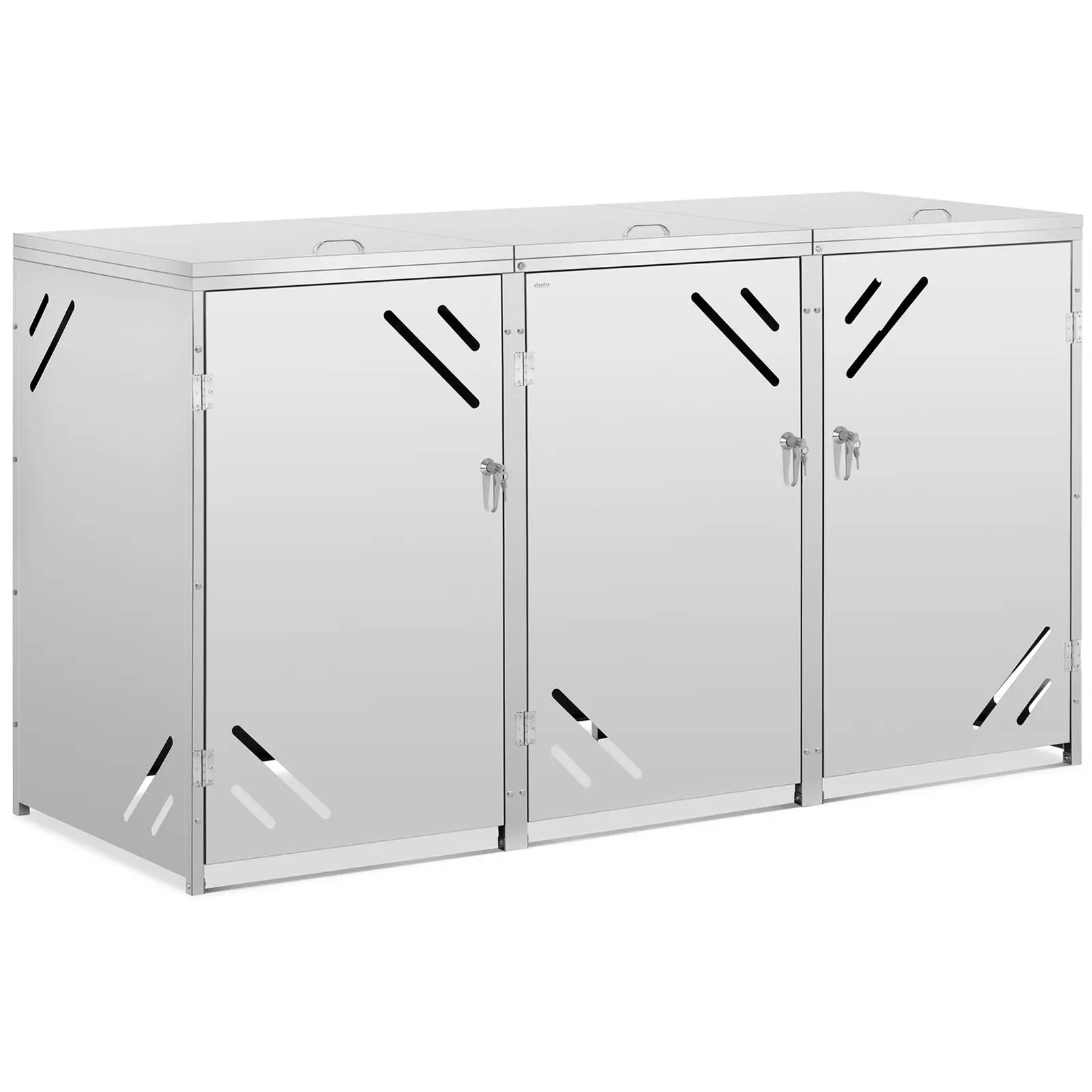 Mueble para cubos de basura - 3 x 240 L - ranuras de ventilación diagonales