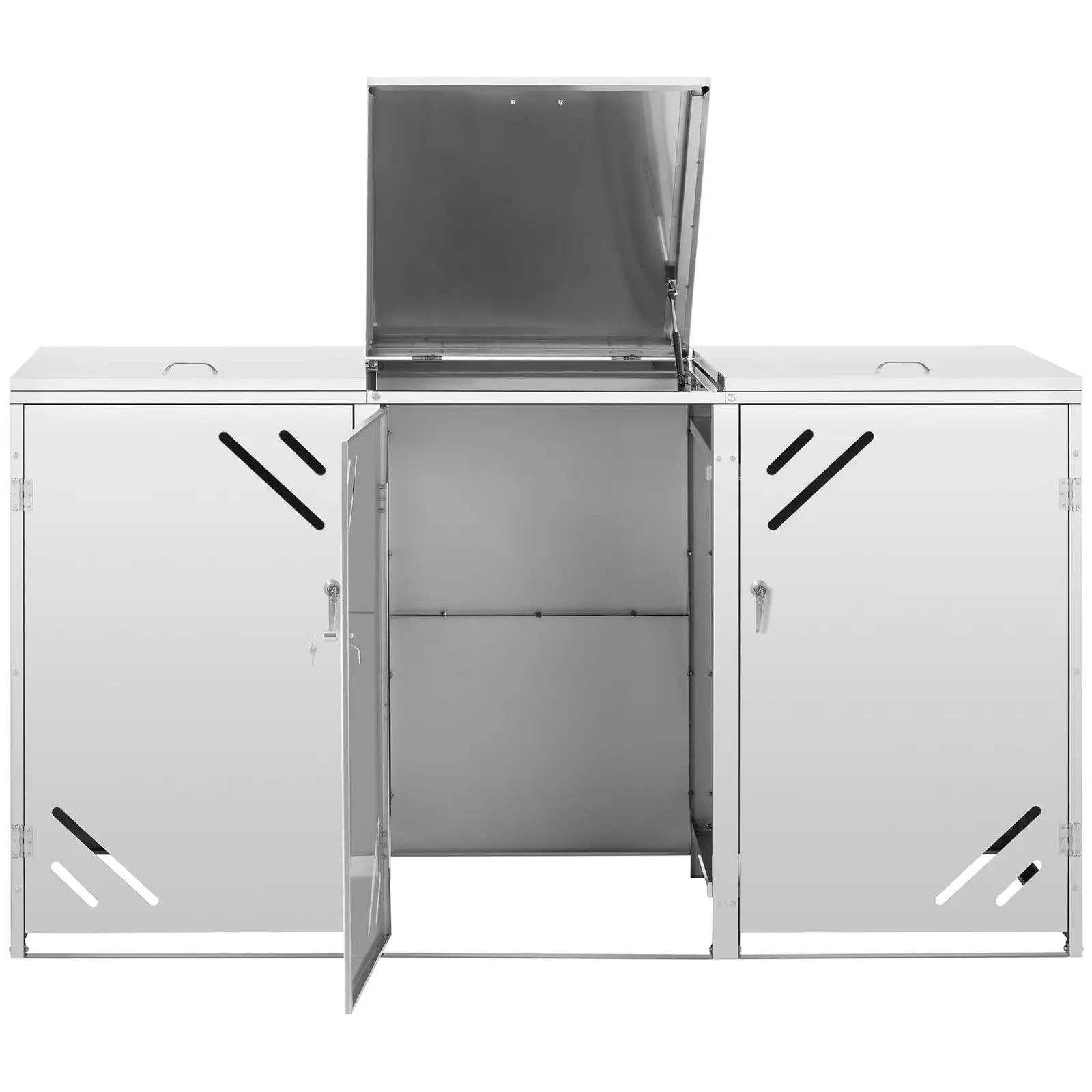Mueble para cubos de basura - 3 x 240 L - ranuras de ventilación diagonales