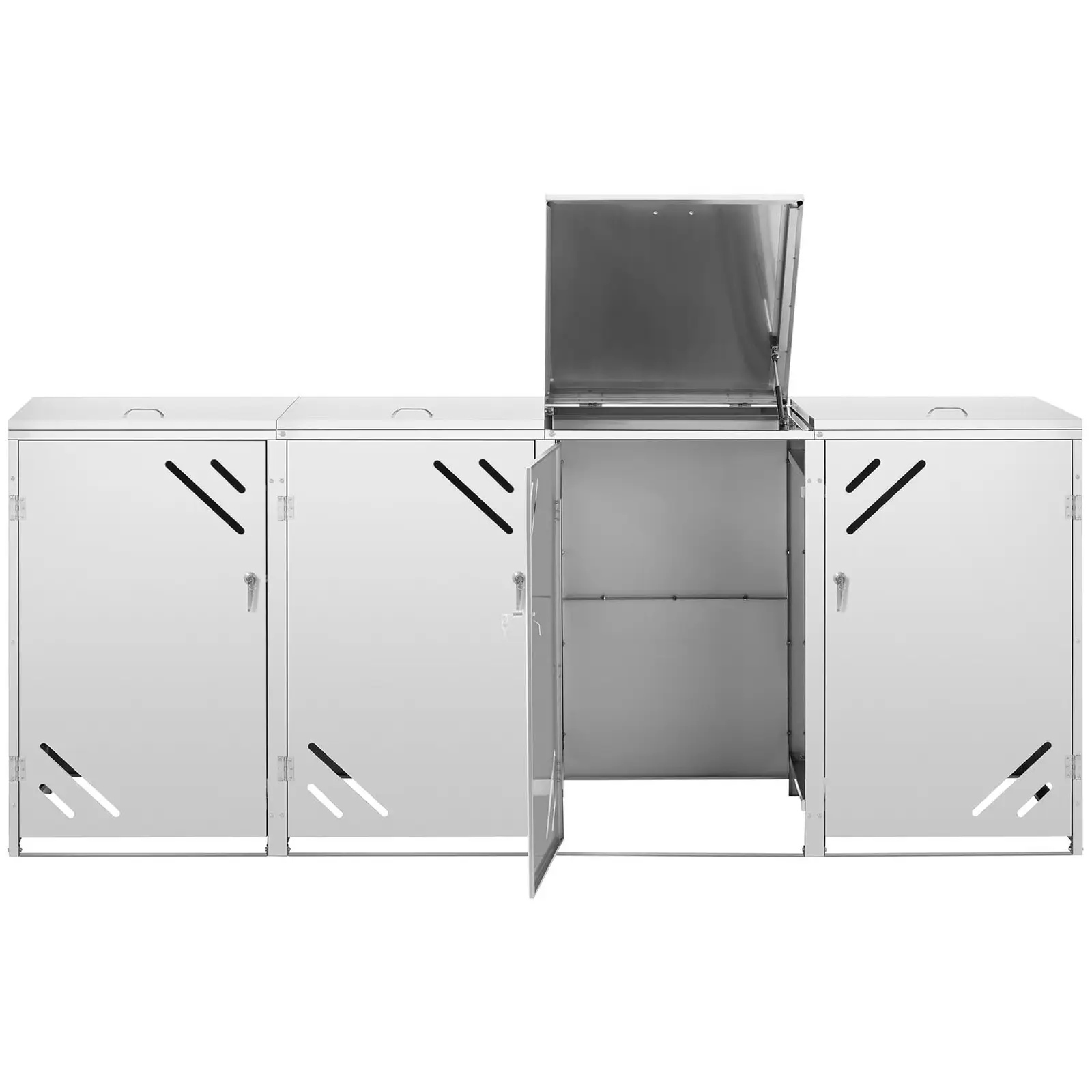 Mülltonnenbox - 4 x 240 l - diagonale Luftschlitze