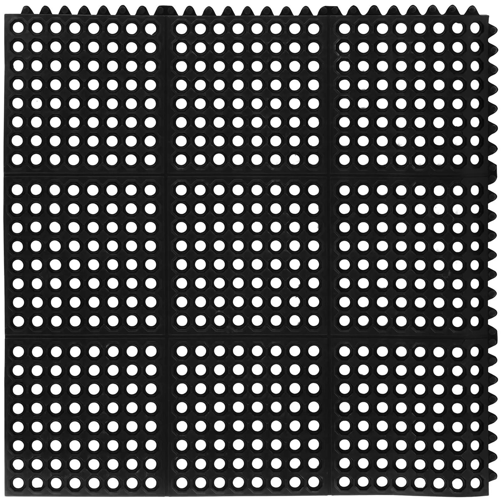 Tapis en caoutchouc - 92 x 92 x 0.5 cm - Noir