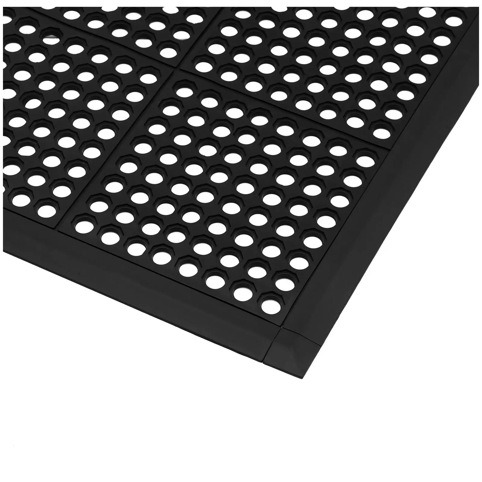 Rubber mat - 92 x 92 x 0.50 cm - black