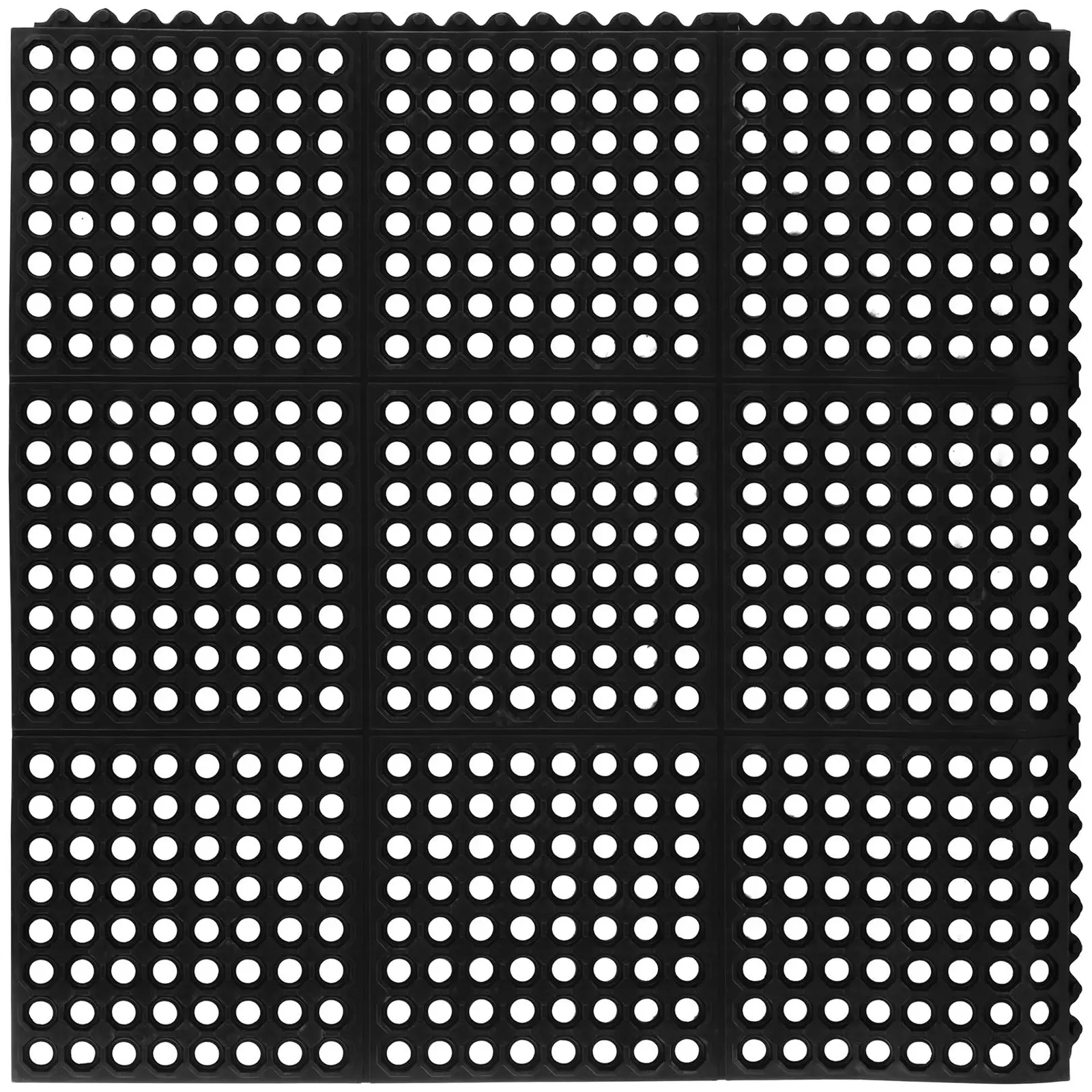 Connecteurs pour tapis en caoutchouc - Pour tapis annelé 10050276 - Lot de 100 (Dimensions (LxlxH): 92 x 92 x 1 cm)