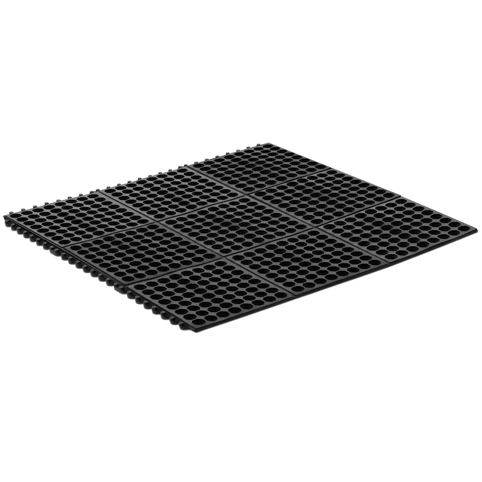 Tapis en caoutchouc - 92 x 92 x 1 cm - Noir