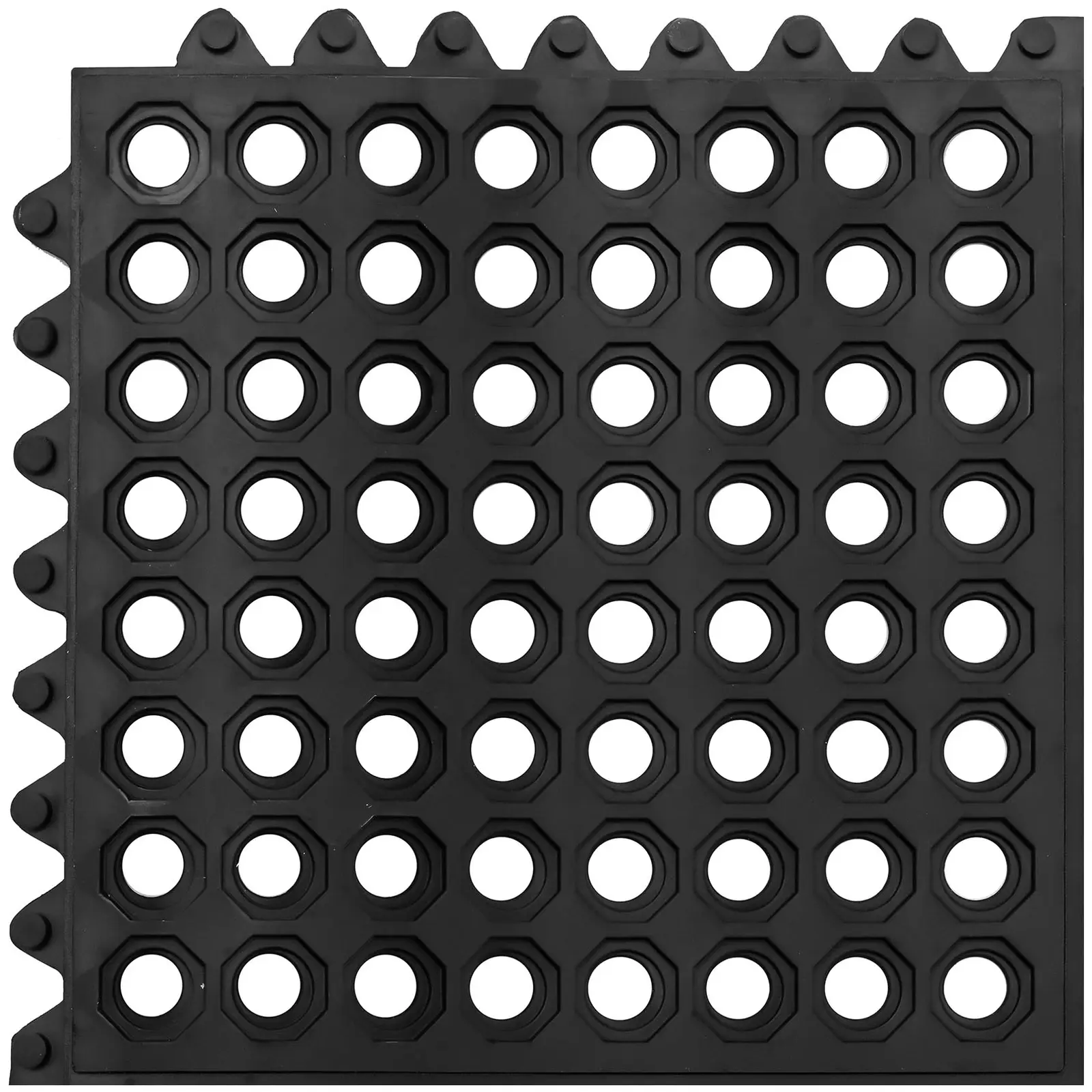 Tapis en caoutchouc - 92 x 92 x 1 cm - Noir