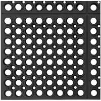 ring rubber mat - 150 x 90 x 1 cm - zwart