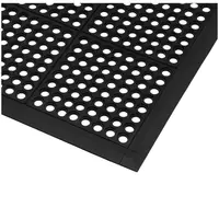 Baguette de fixation - Pour tapis annelé en caoutchouc 10050276 - 95 x 6 x 1 cm - Noir