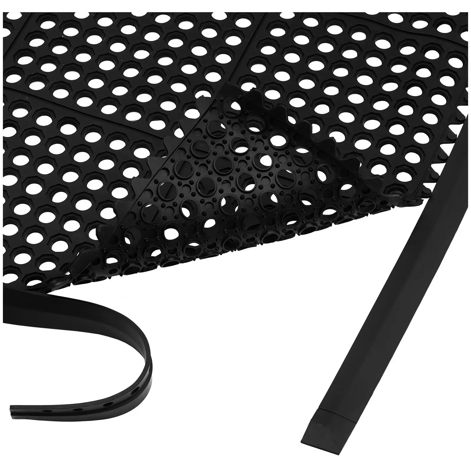 Okrajová lišta - pro gumovou podložku 10050276 - 95 x 6 x 1 cm - černá (Hmotnost: 0.35 kg)