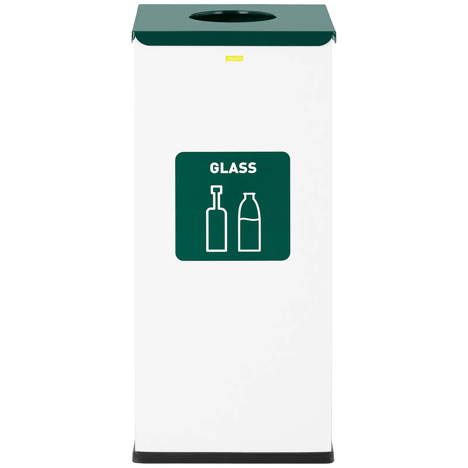 Cubo de basura - 60 L - blanco - etiquetado para vidrio
