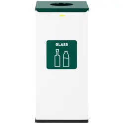 Caixote do lixo - 60 l - Branco - rótulo de vidro