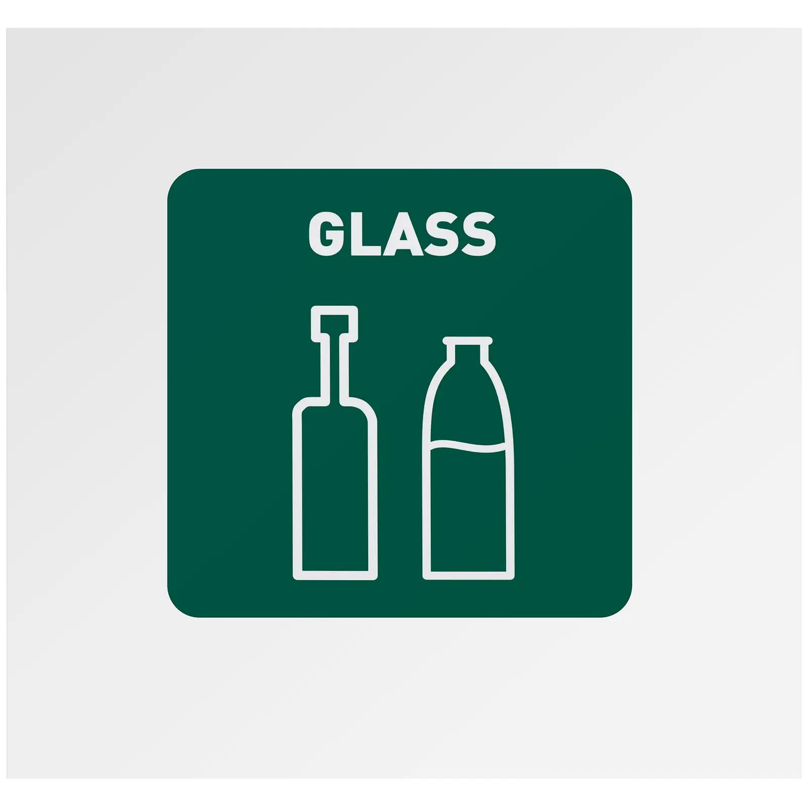 Abfalleimer - 60 L - Weiß - Glas Label