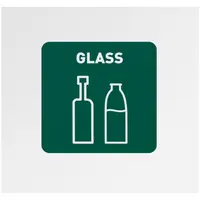 Abfalleimer - 60 L - Weiß - Glas Label