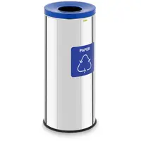 Waste Bin - 45 L - chrome - paper waste label