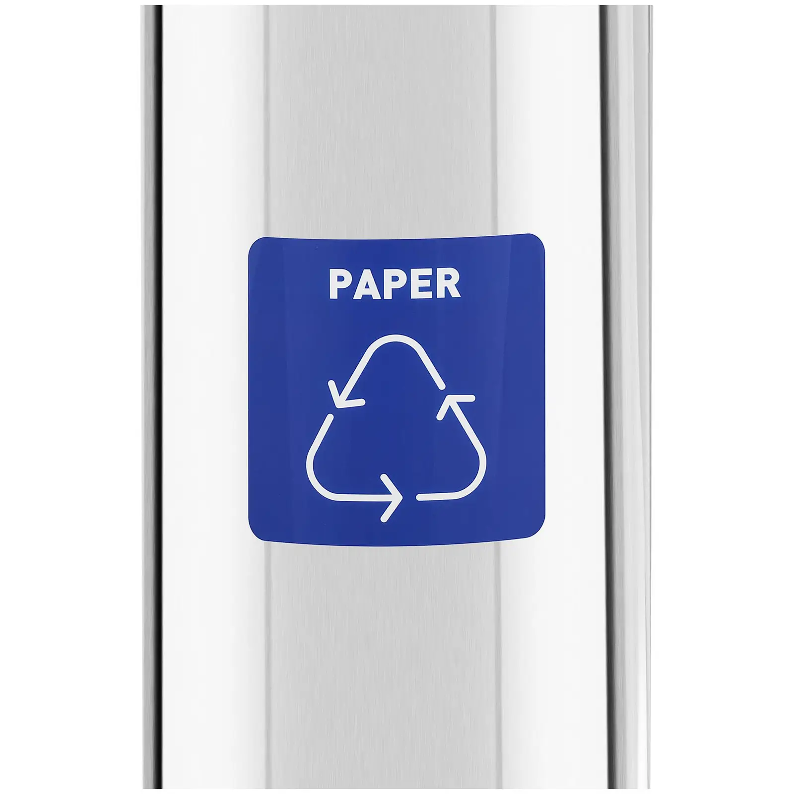 Waste Bin - 45 L - chrome - paper waste label