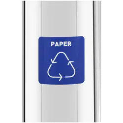 Caixote do lixo - 45 l - Prata - rótulo de resíduos de papel