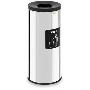 Waste Bin - 45 L - chrome - non-recyclable waste label
