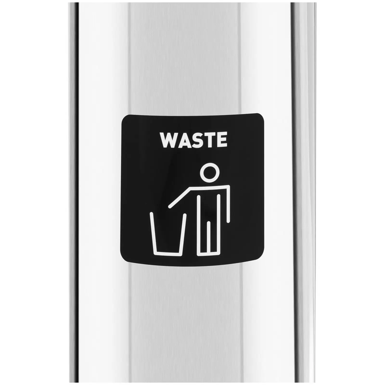 Waste Bin - 45 L - chrome - non-recyclable waste label