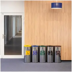 Coș de gunoi - 45 L - cromat - etichetă pentru deșeuri nereciclabile