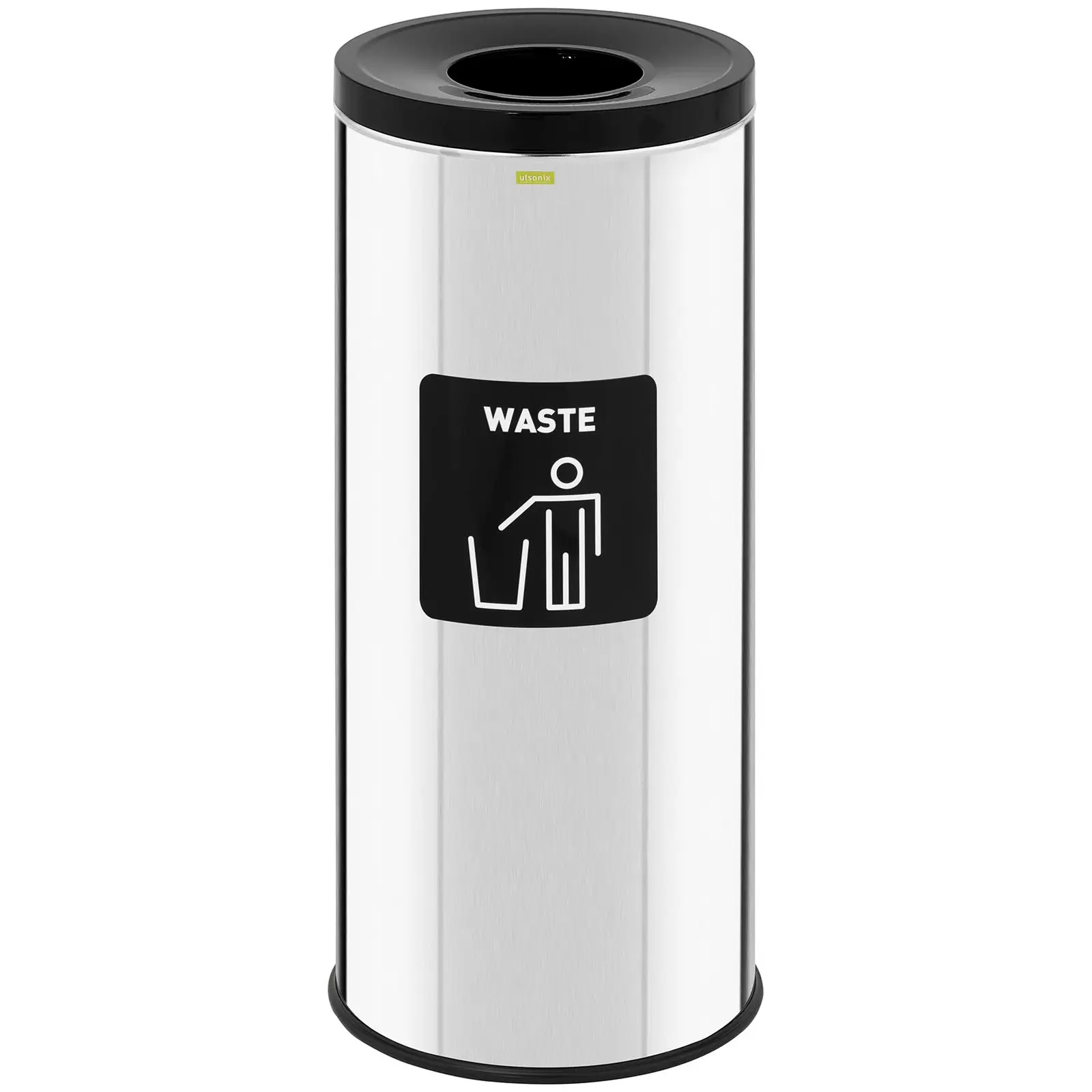 Produtos recondicionados Caixote do lixo - 45 l - Prata - rótulo de resíduos não recicláveis