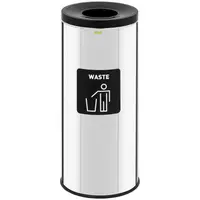 Cubo de basura - 45 L - color cromo - etiquetado para resto de residuos